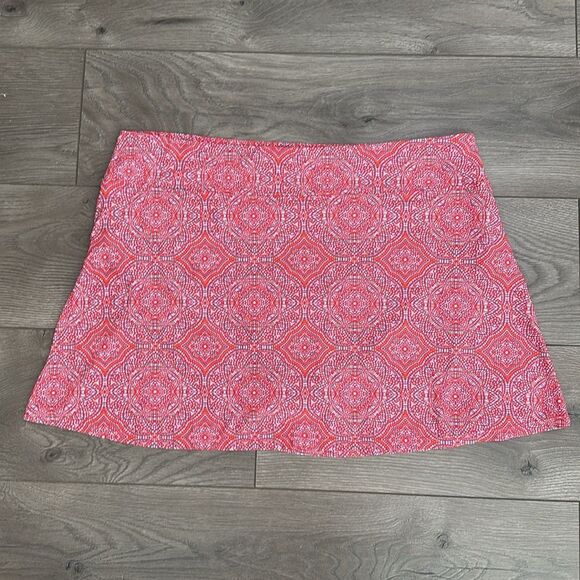 Coolibar Big Wave Pink Print Mid Rise Lined Swim Skirt Skort Size XL - Picture 4 of 12